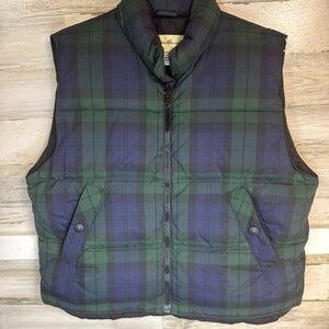 Eddie Bauer Green and Blue Checkered Vest.